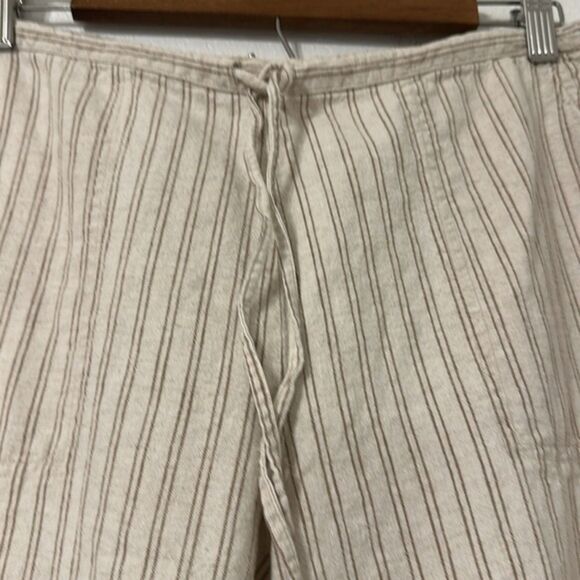 Cabelas Casuals Linen Pants Womens 12 Beachy Wide Leg Drawcord Coastal Vacation - Picture 2 of 14